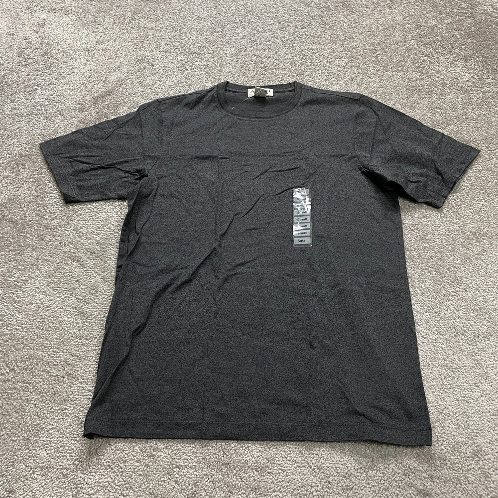Alfani Basic Tee T-Shirt Mens Small Gray Solid Crew Neck Short Sleeve Cotton NWT