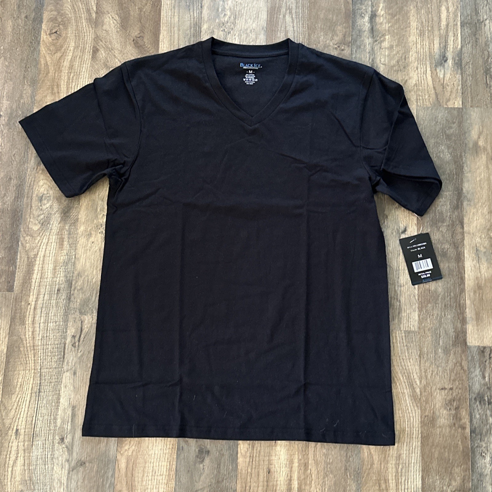 BLACK ICE MEDIUM STRETCH VNECK TSHIRT MENS – BLACK