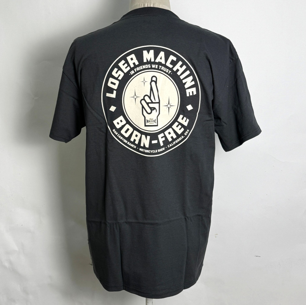 Loser Machine Men’s T-Shirt BF Partnership Vintage Black Size 2XL NWT Born Free