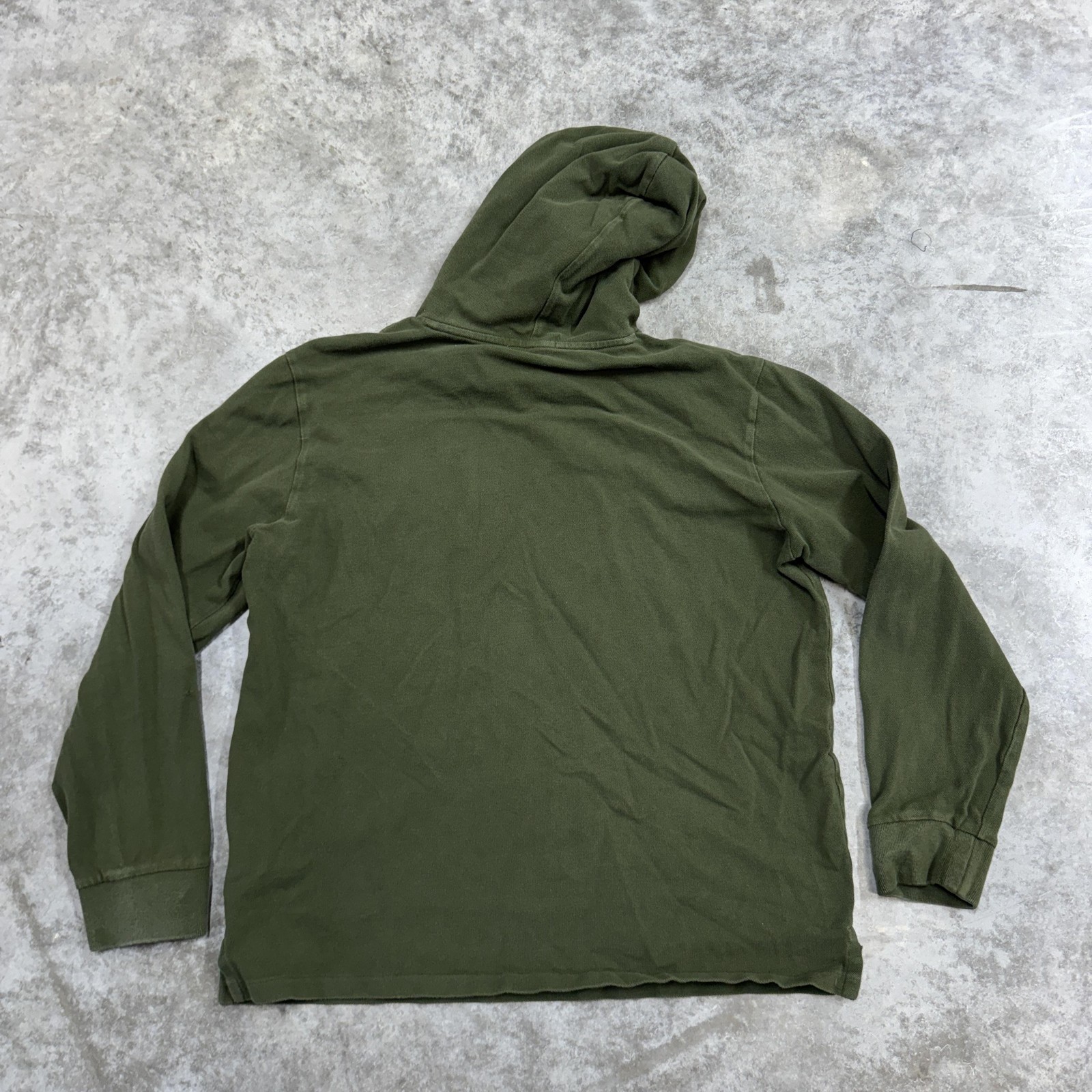 Polo Ralph Lauren Hooded Shirt Mens Medium Green Pullover Utility Pocket Olive gallery