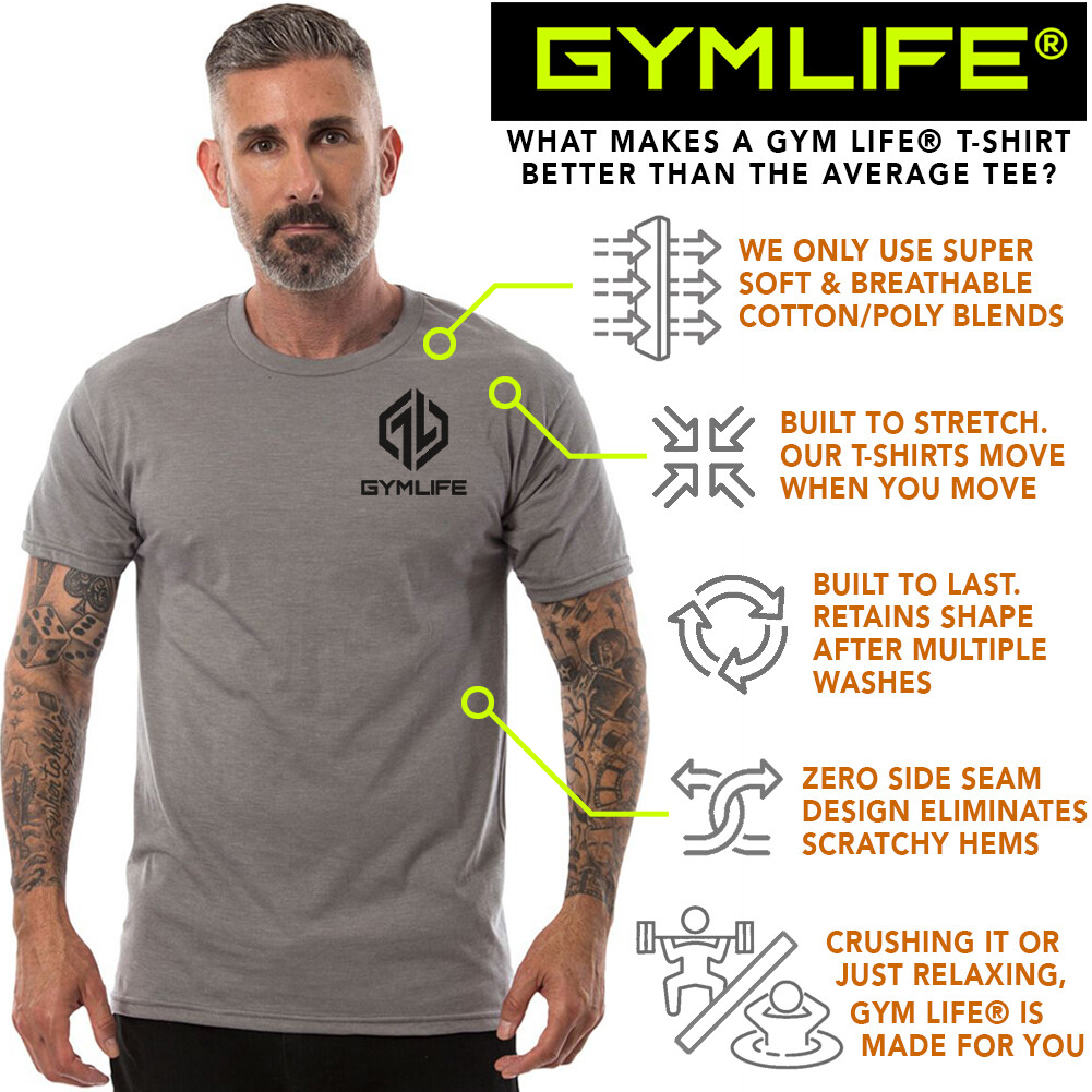 Gym Life® BLANK Tee Men's Athletic T-Shirt Work Out Exercise Fitness Shirt White gallery