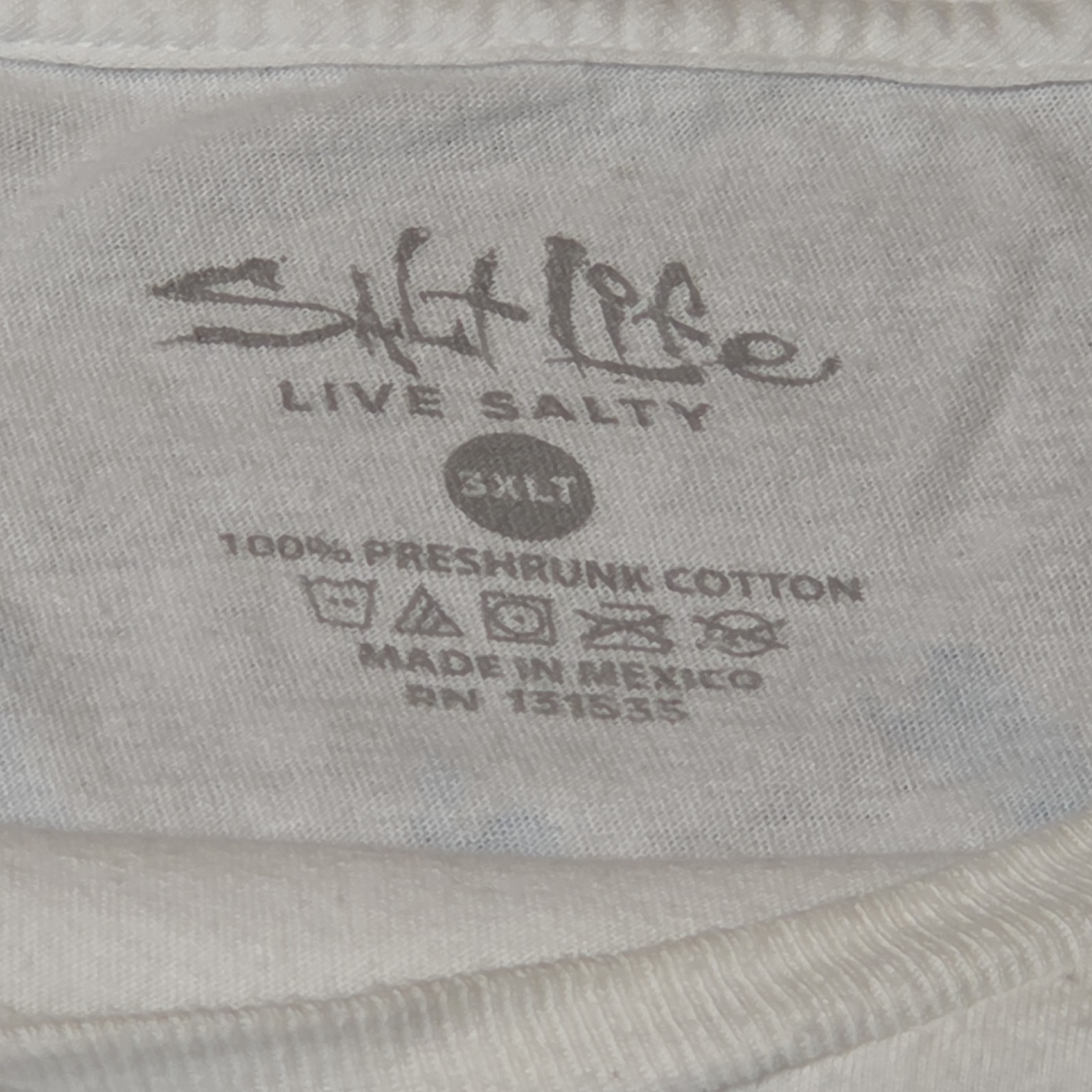 Original Livin' Salty Salt Life Men’s White T Shirt Size 3XLT gallery