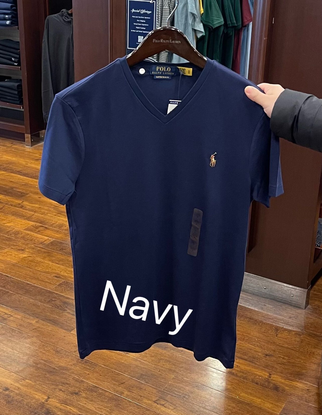Polo Ralph Lauren Mens V neck short sleeve T shirt- Custom Slim Fit gallery