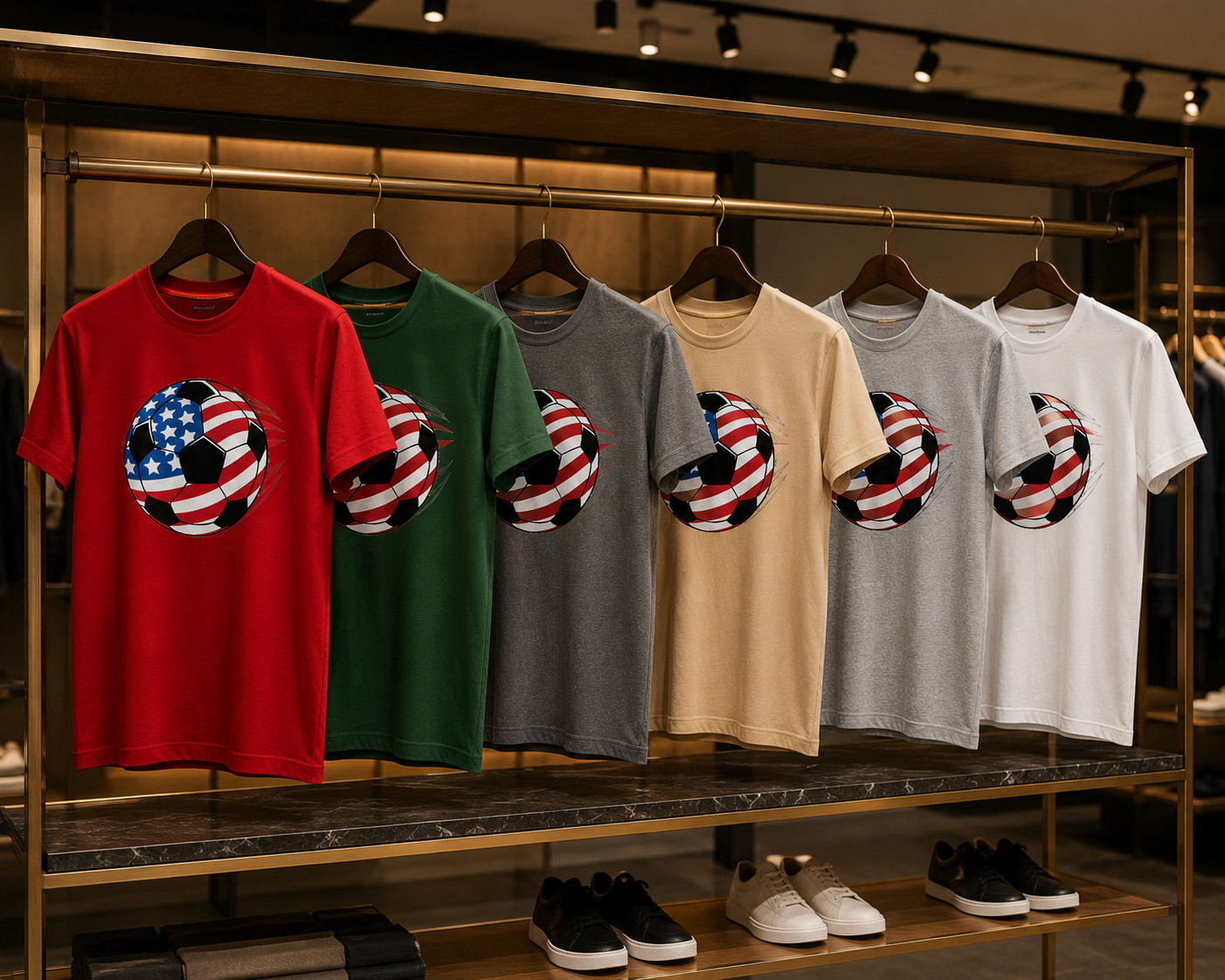 USA Flag Soccer Ball Shirt American Patriotic Football Fan Tee 2026 Unisex gallery