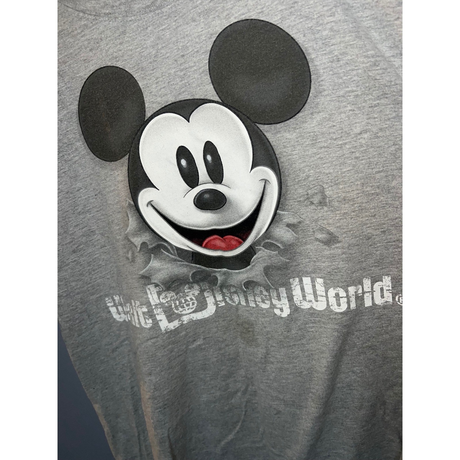 Walt Disney World Mickey Mouse Double Sided Graphic T-Shirt Gray Large Hanes gallery