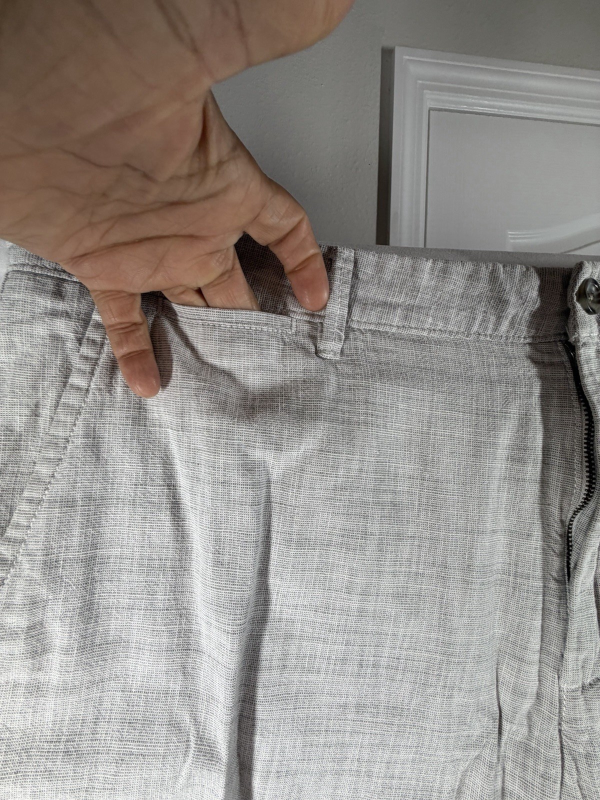 Goodfellow & Co Men’s 38 Shorts Gray Linen Blend Flat Front Summer Casual 10" gallery