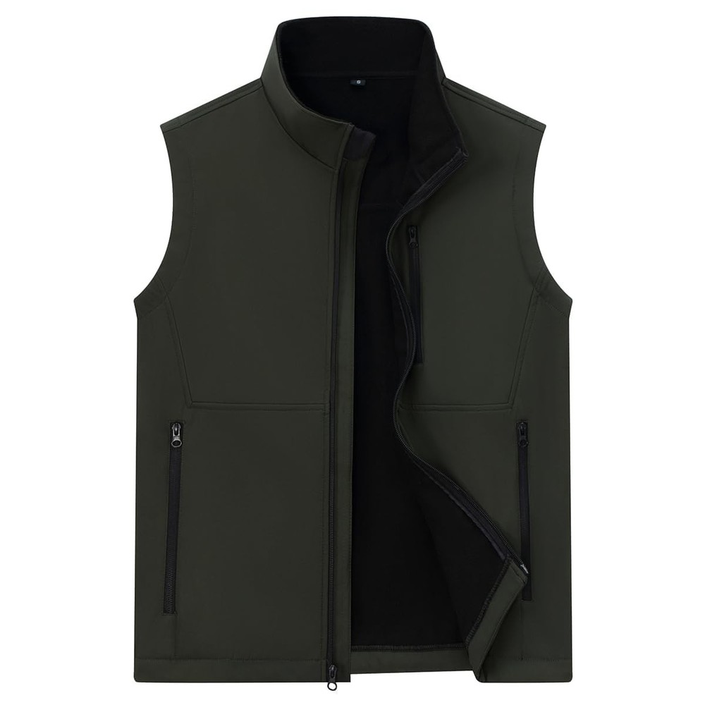 Men’s Outerwear Lightweight Vest Standing Collar Puffer Sleeveless Jacket for…