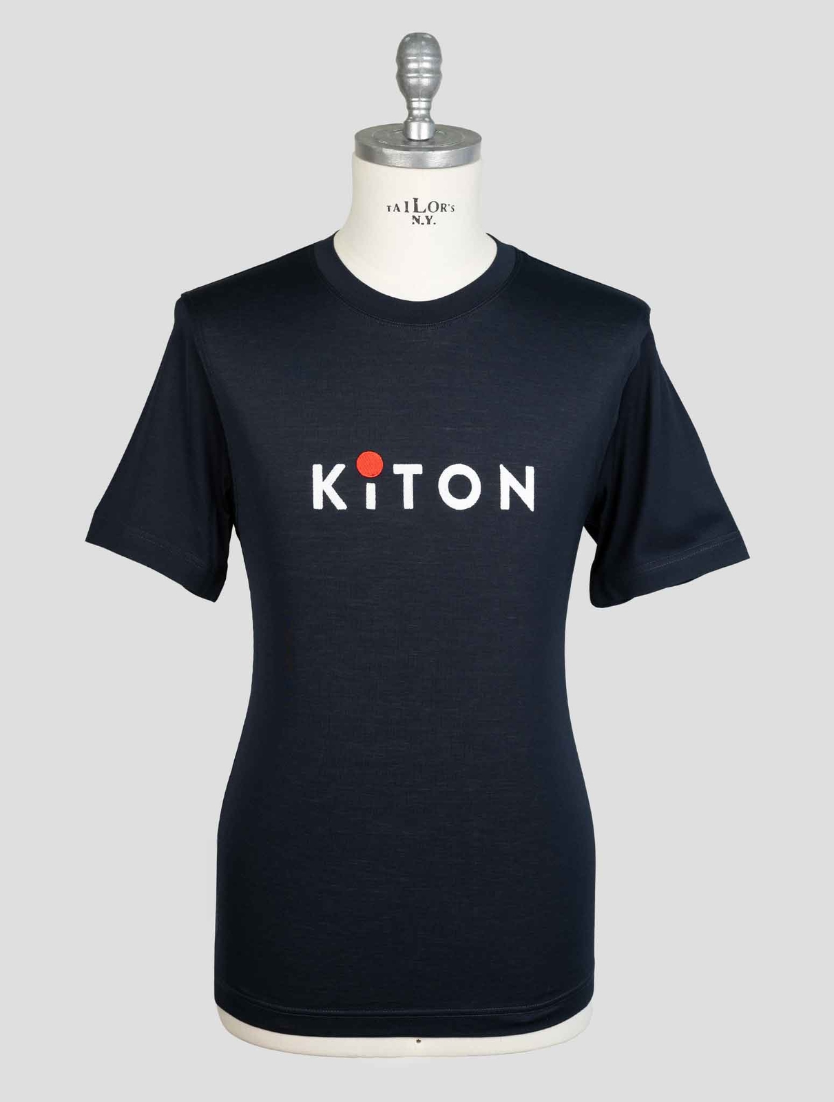 NEW KITON BLUE NAVY COTTON T-SHIRT EU 56 - US 46 - 2XL KMZ38 gallery