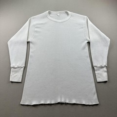 Vintage Thermal Shirt Mens Medium White Waffle Knit Long Johns Base Layer 80s