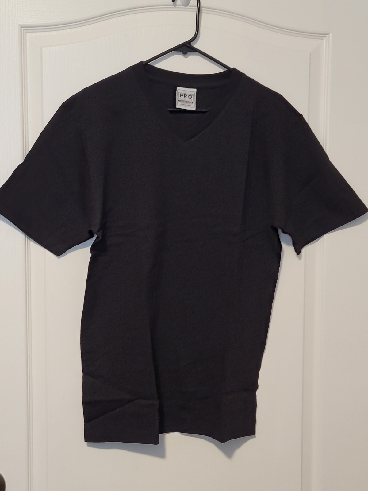 Pro Cali Plain Shirt Men’s Size Medium Heavy Duty V Neck Short Sleeve Black