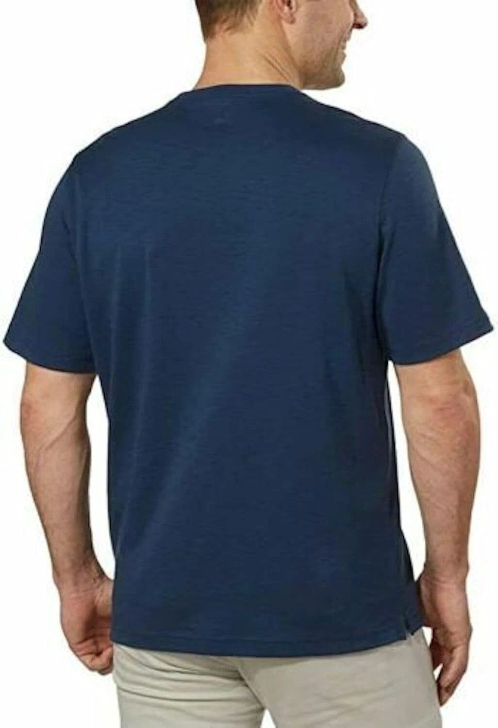 Kirkland Signature Men's L Blue Pima Cotton Crewneck T-Shirt i1868 gallery