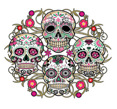 T-SHIRT–SUGAR SKULLS COLLAGE