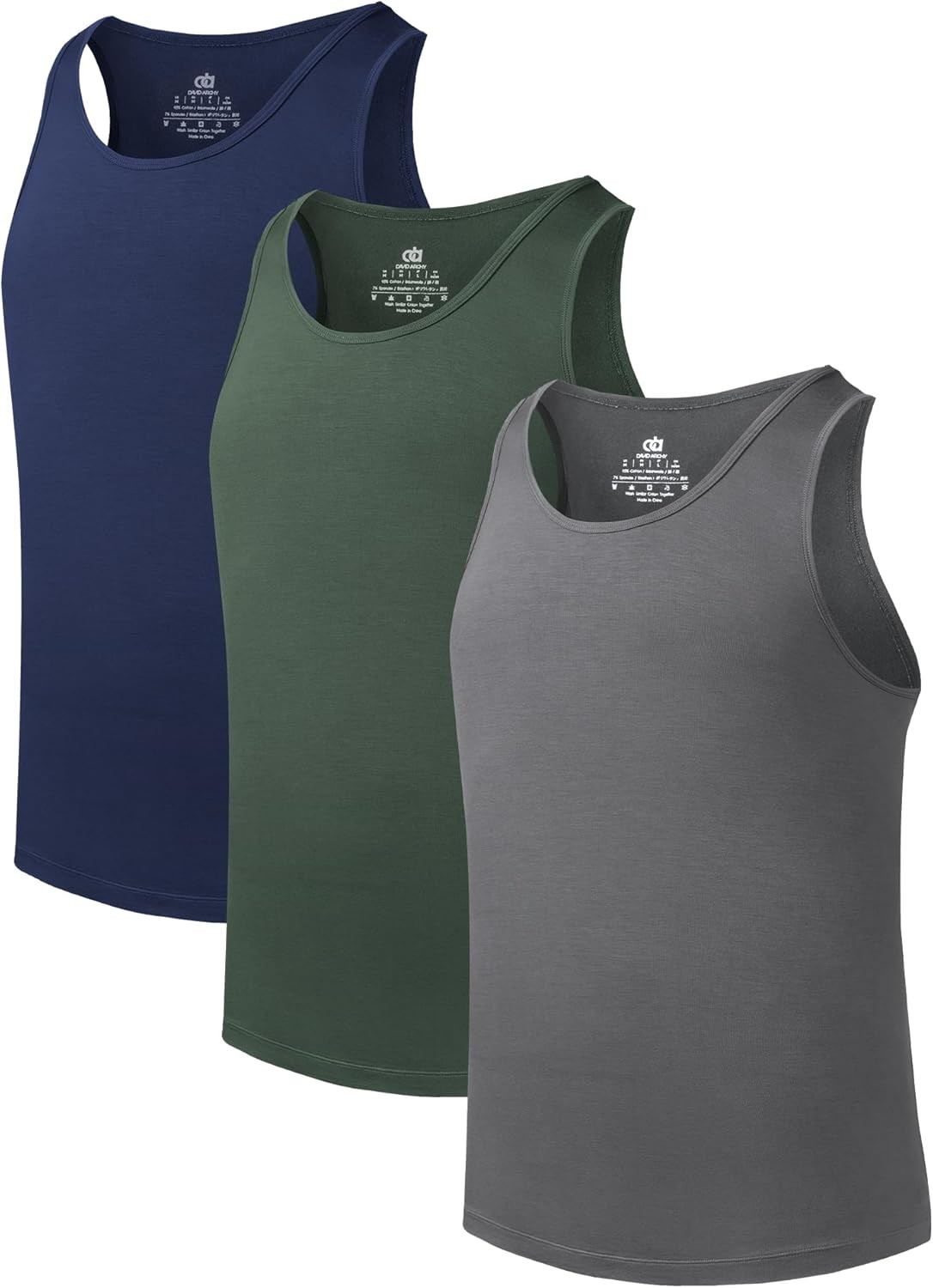 DAVID ARCHY Men Tank Top Bamboo Rayon Undershirts Tank Shirt Moisture-Wicking gallery