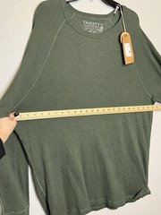 Faherty Men’s Long Sleeve Cloud Waffle Crew Deep Fern Green Shirt Men’s Size XXL