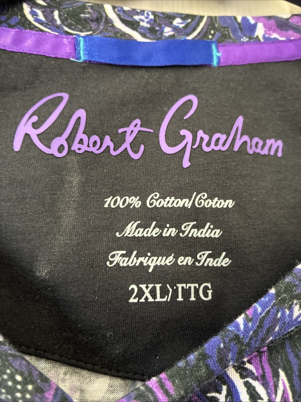 Robert Graham Floral Paisley Short Sleeve T-Shirt 2XL $118 pre-owned gallery
