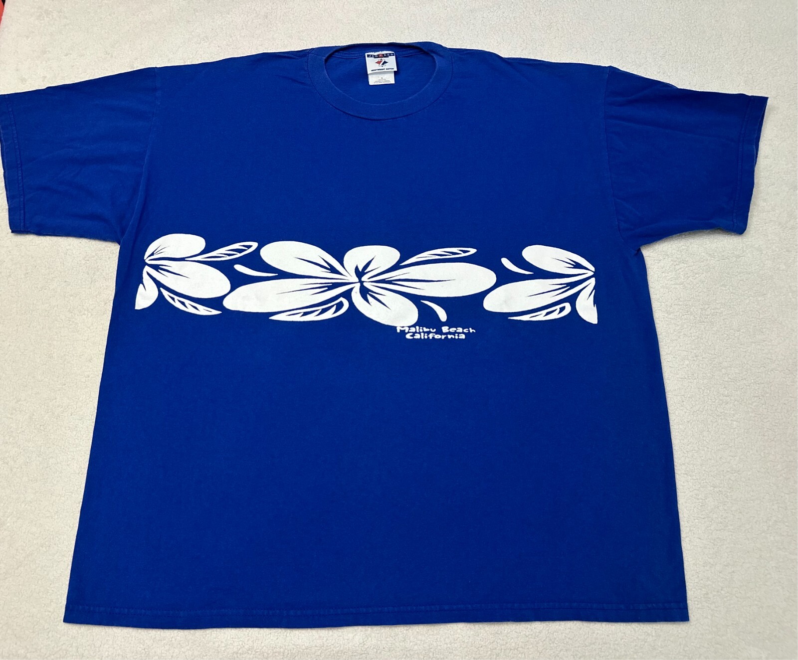 Vintage 1990s 90s Malibu California Beach Surf Flowers Graphic Art T-Shirt, XL gallery