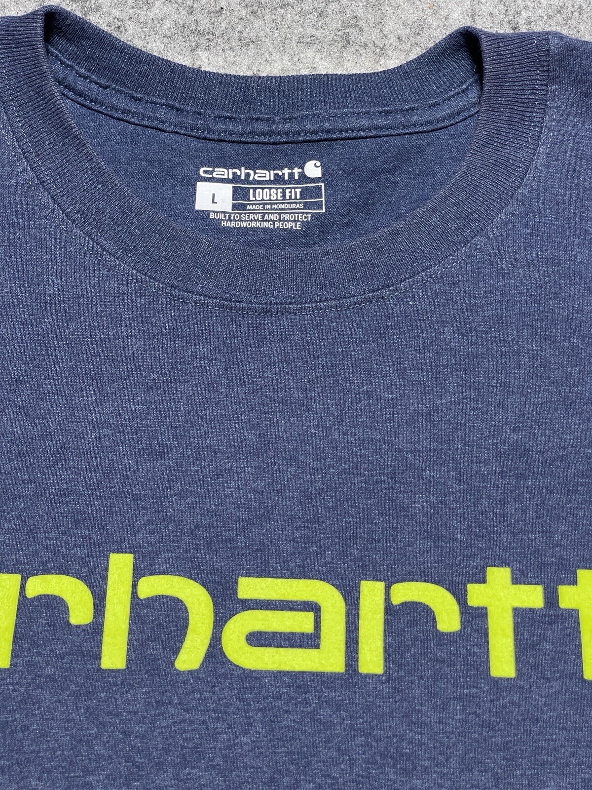 Carhartt Blue Green Type Spellout Work Wear Seattle Pro Team PNW Shirt L Loose gallery