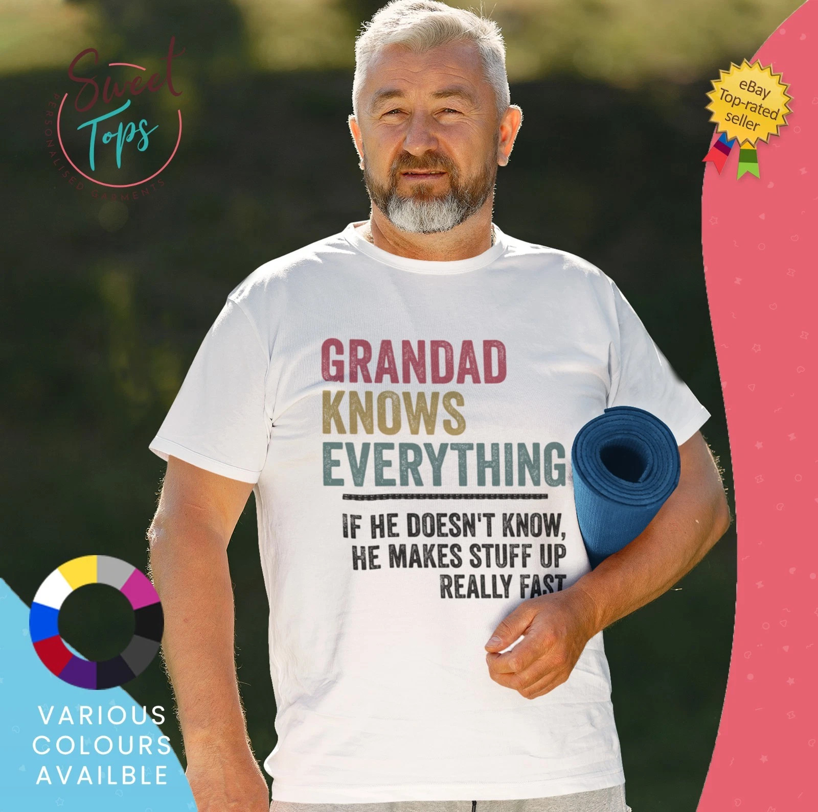 Grandad Knows Everything Male Short Sleeve T Shirt | Gift | Birthday gallery