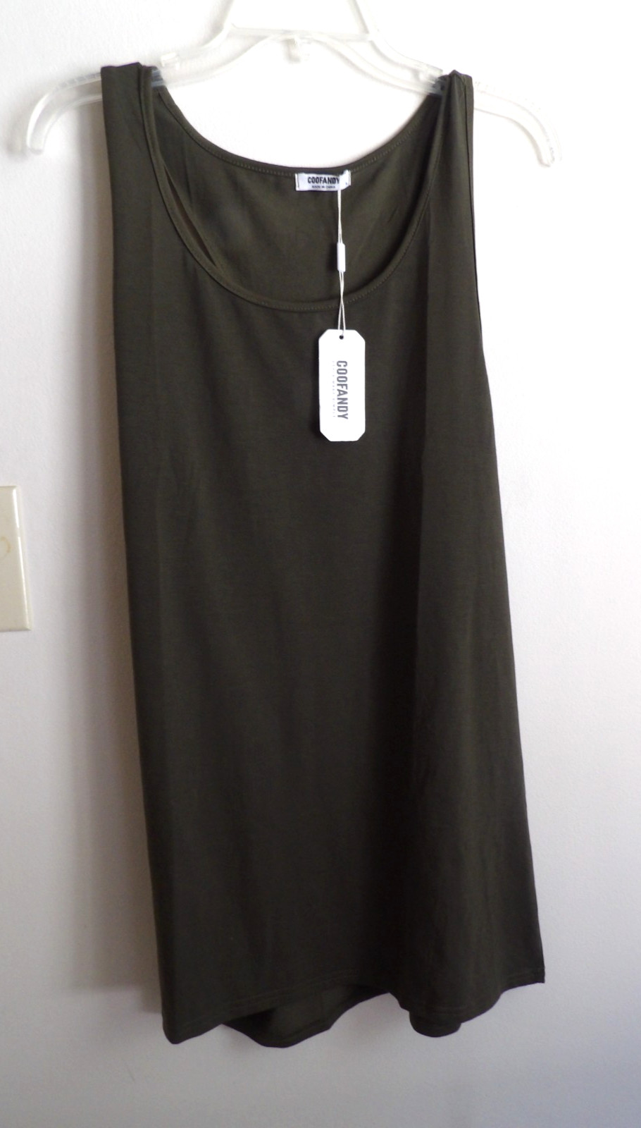 Coofandy Men’s Tank Top Olive Racerback XL NWT
