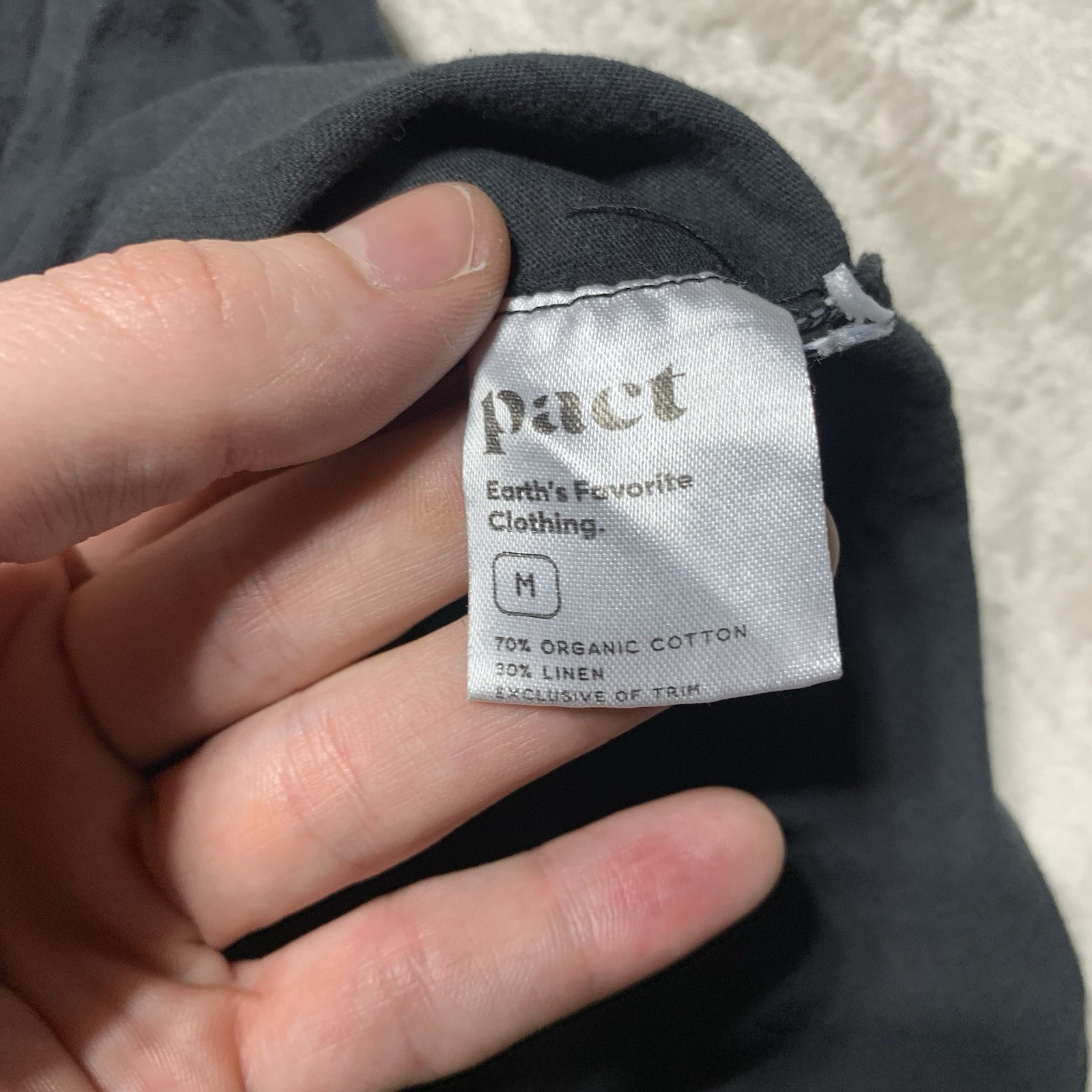 Pact Pocket T Shirt Mens M Black Organic Cotton Linen Thin Sustainable gallery