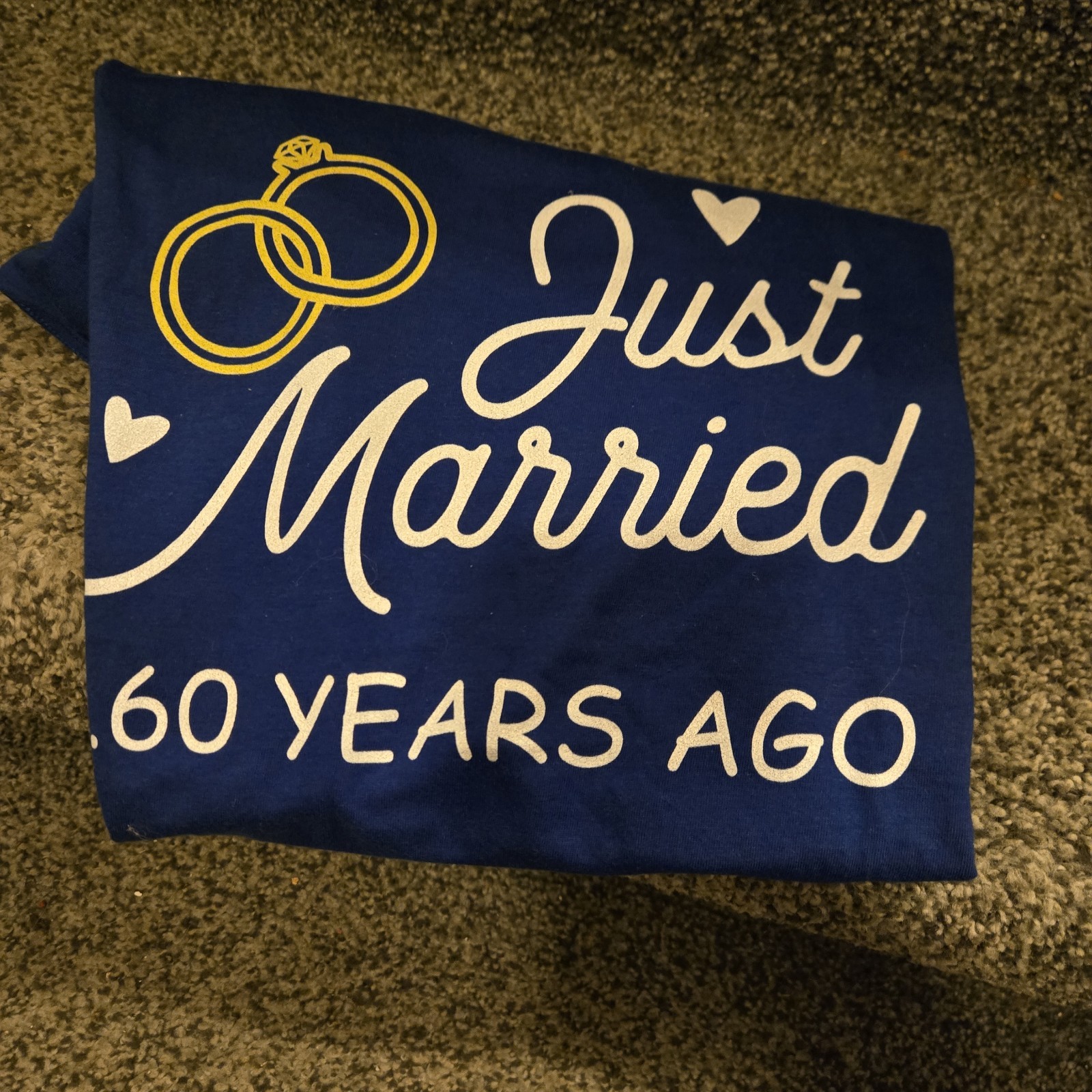 60 Anniversary M Navy Blue Just Married 60 Years Ago Long Sleeve Unisex T-Shirt gallery