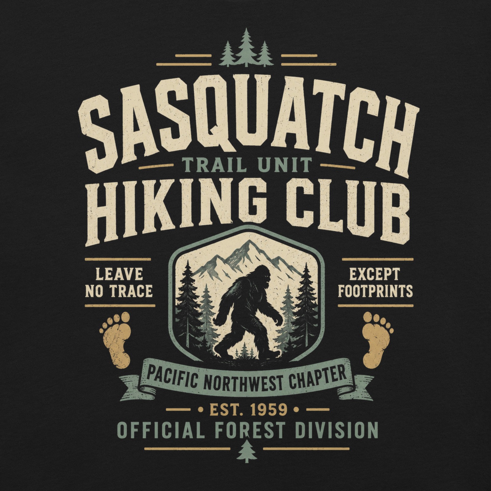 Sasquatch Hiking Club Shirt Bigfoot Cryptid Trail Pacific Northwest Tee XS-5XL gallery