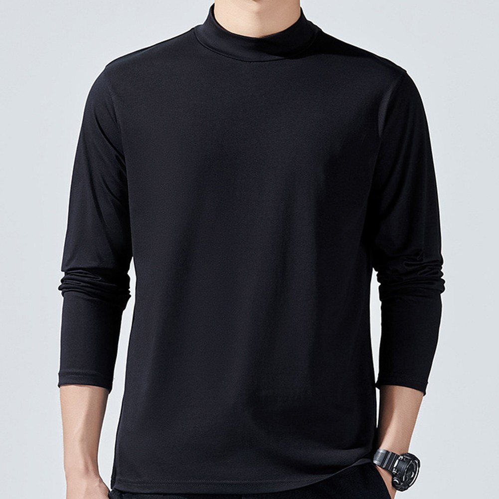 Mens Activewear Turtleneck Casual Long Sleeve Pullover Shirt Tops Undershirt gallery