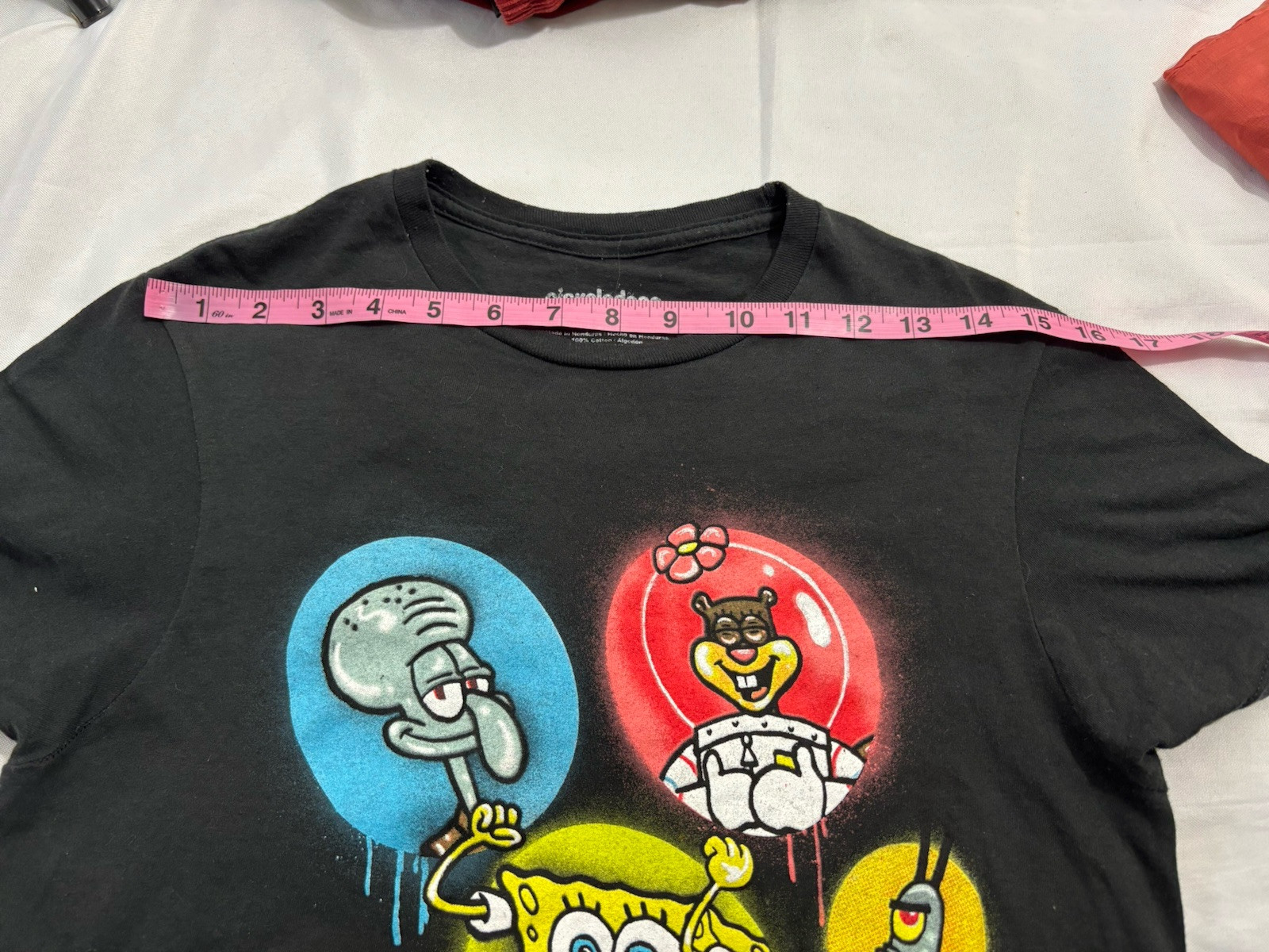 SPONGEBOB SQUARE PANTS T SHIRT UNISEX SMALL S BLACK AIR BRUSH SQUIDWARD gallery