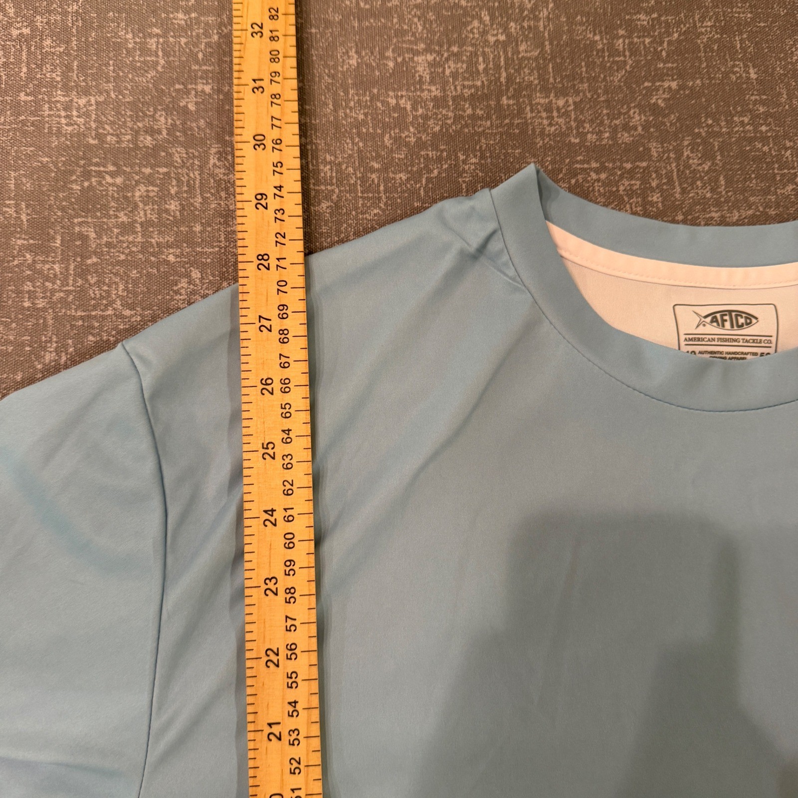 AFTCO Mens Blue Long Sleeve Fishing Performance Shirt Medium Graphic Logo Tee gallery