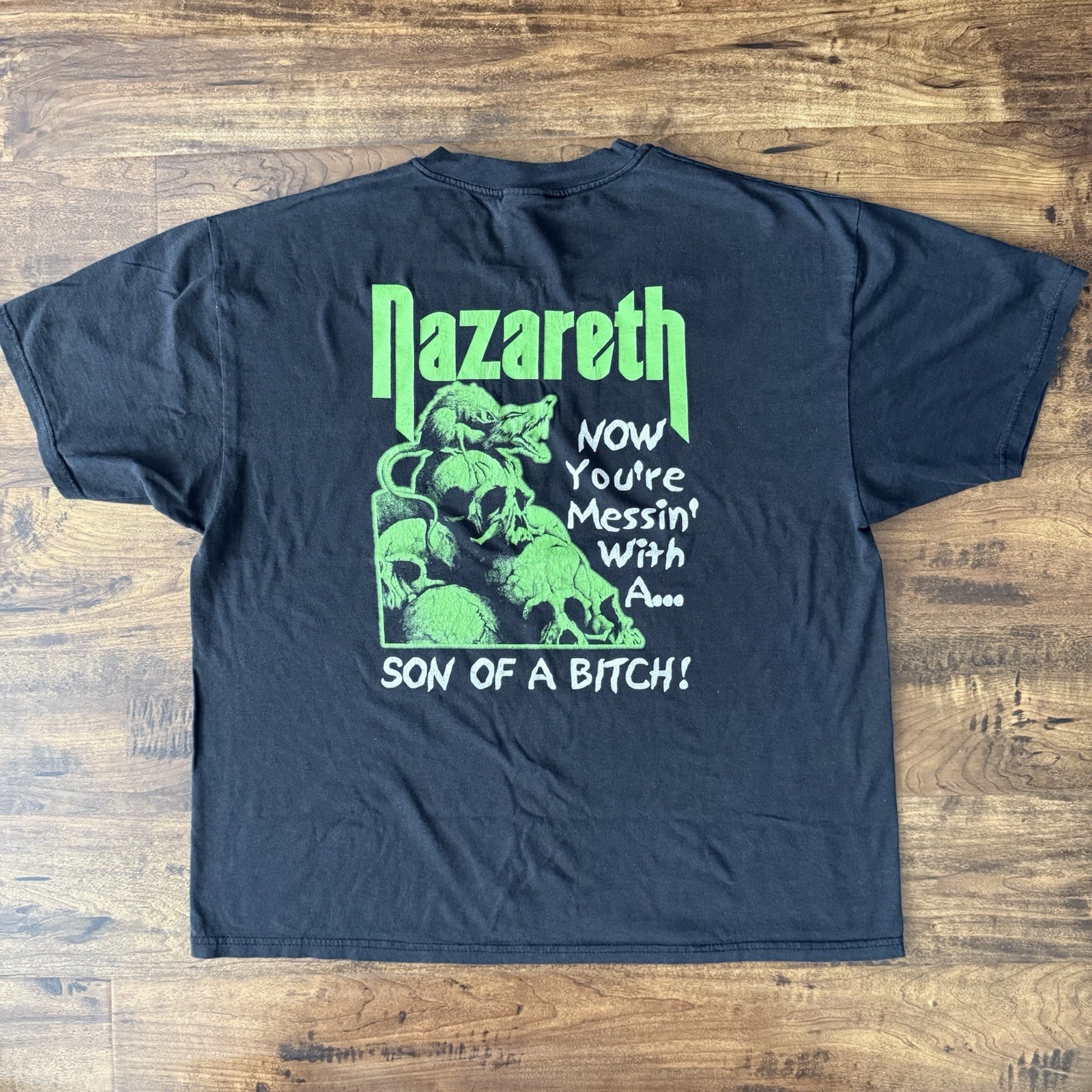 Vintage Nazareth World Tour 1999 T-Shirt Black Green XL Graphic Tee gallery