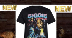 Biggie Men’s SIZE S 34-36 Collage Graphic Tee with Short Sleeves color BLACK NEW