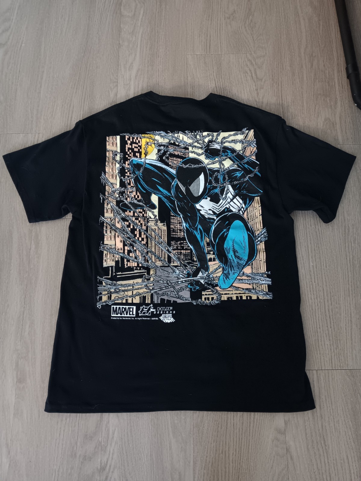 Marvel x HUF Designs Spider-Man Black Suit Graphic Tee – Black, Vintage Comic gallery