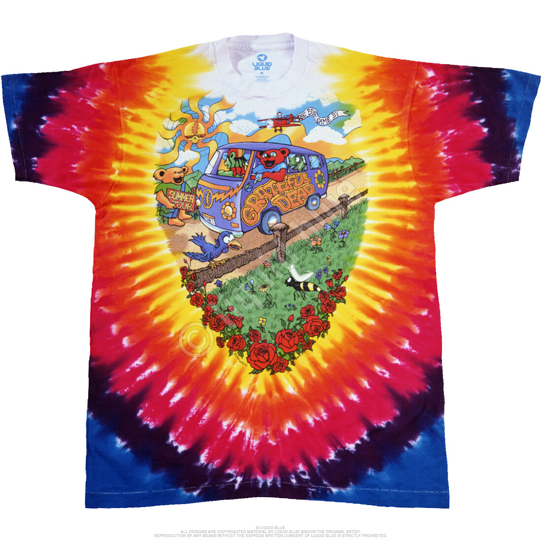 GRATEFUL DEAD-SUMMER TOUR BUS-2 Sd TIE DYE T-SHIRT S-M-L-XL-2X-3X,4X,5X,6X Bears gallery