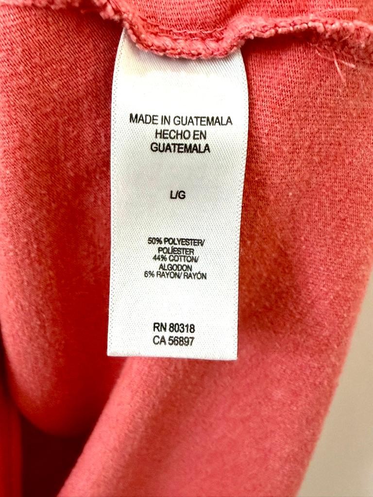 Lucky Brand T-Shirt Mens Large Coral Red Heather Short Sleeve Crew Neck Tee gallery