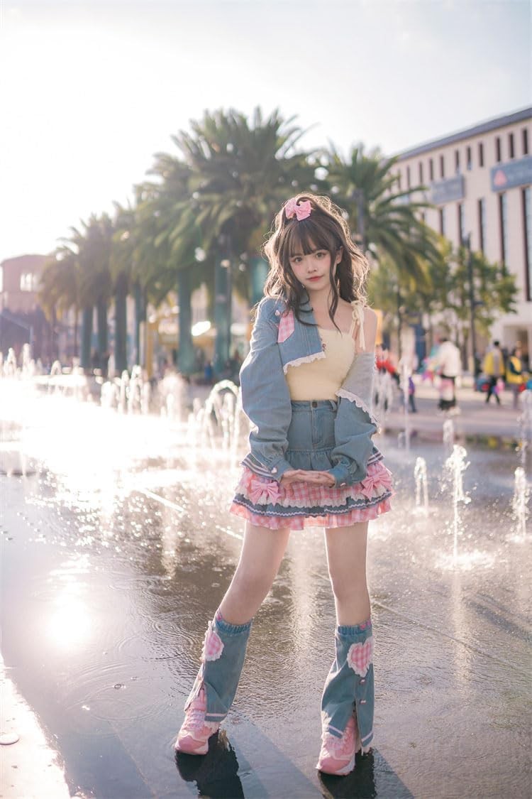 Preppy Lolita Skirt High Waist Denim Mini Y2K Cute Ball Gown - Sweet Fashion gallery