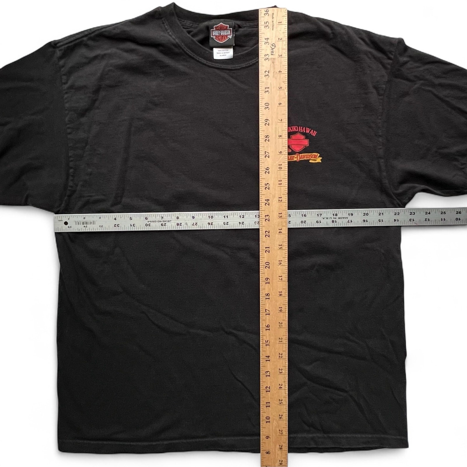 Y2K Pacific Harley Davidson Waikiki Hawaii Fire Sunset Biker Motorcycle Tee XL gallery
