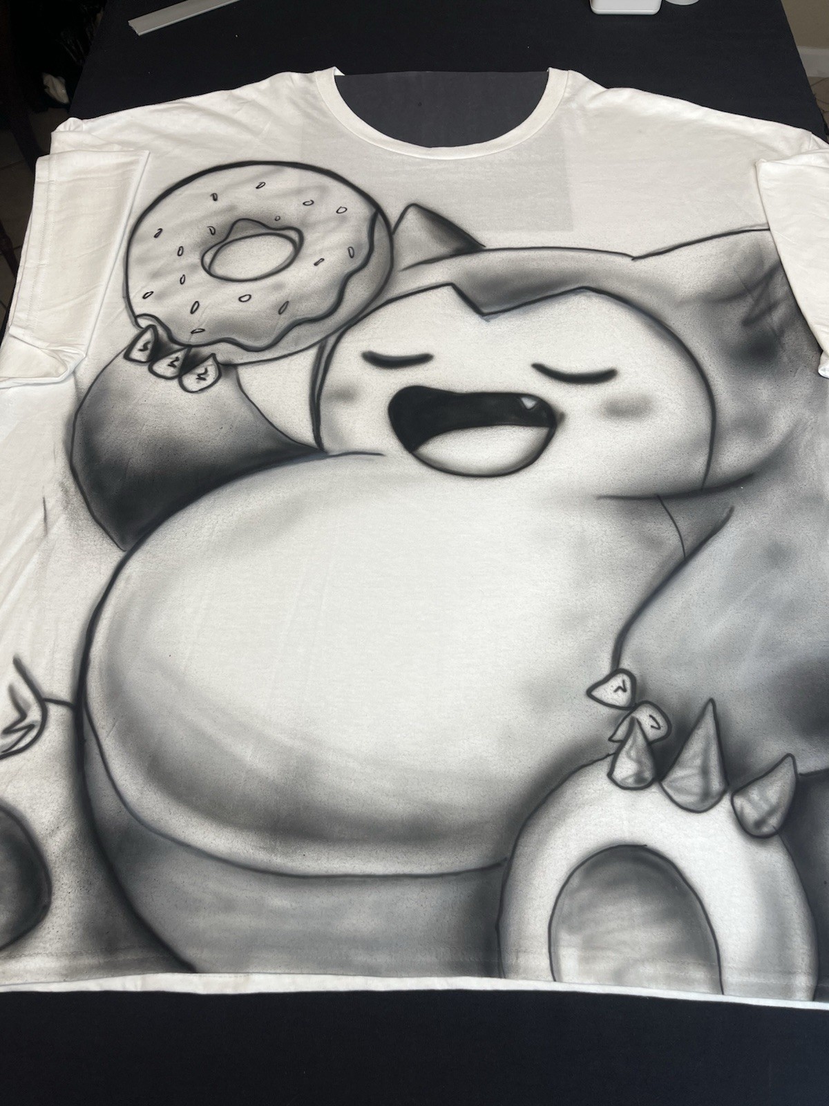 Snorlax Pokémon custom airbrush T-Shirt White Crew Neck Short Sleeve Cotton 3XL gallery