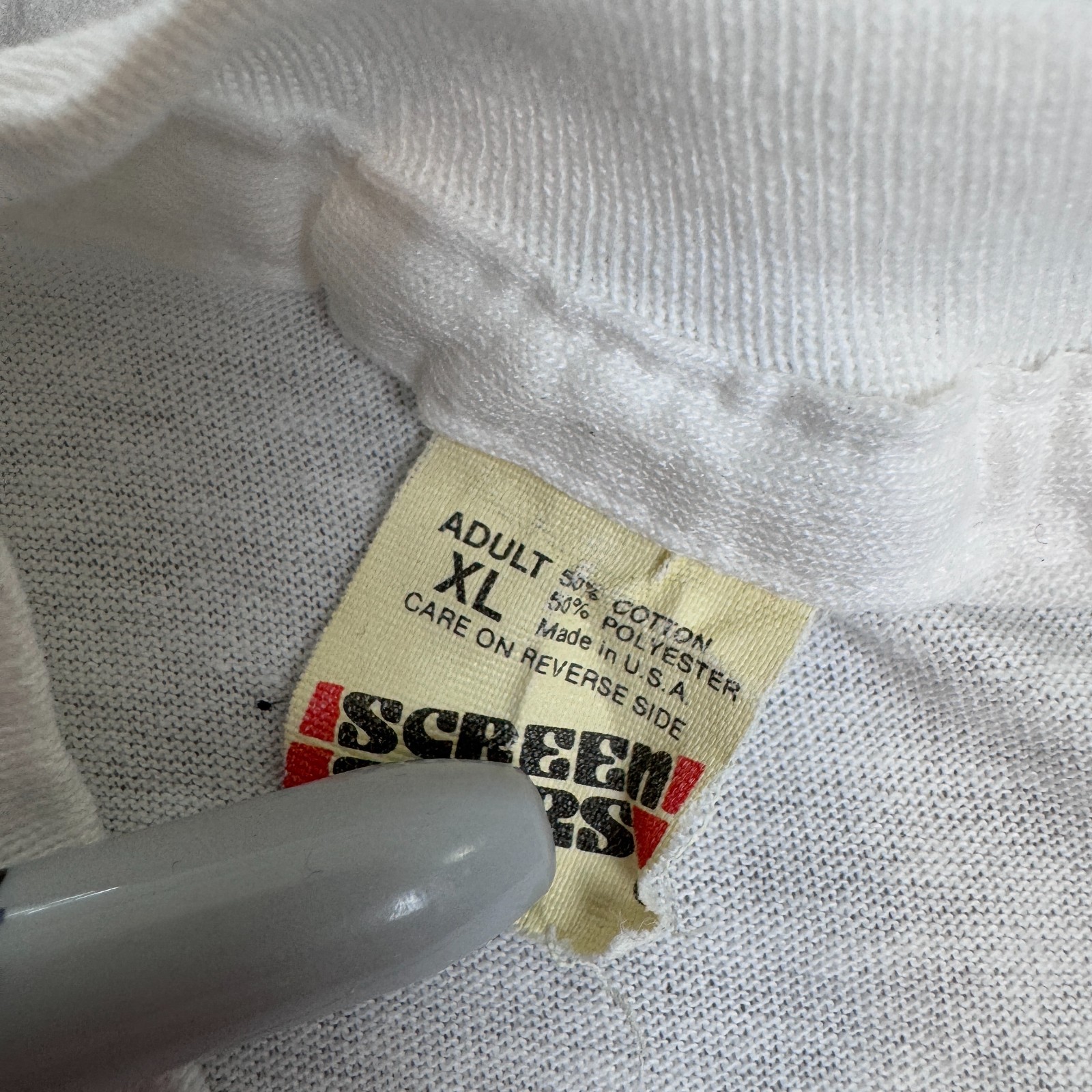 Vintage Diamond Cabaret T-Shirt Mens XL White Strip Gentlemans Club Girls 80s gallery