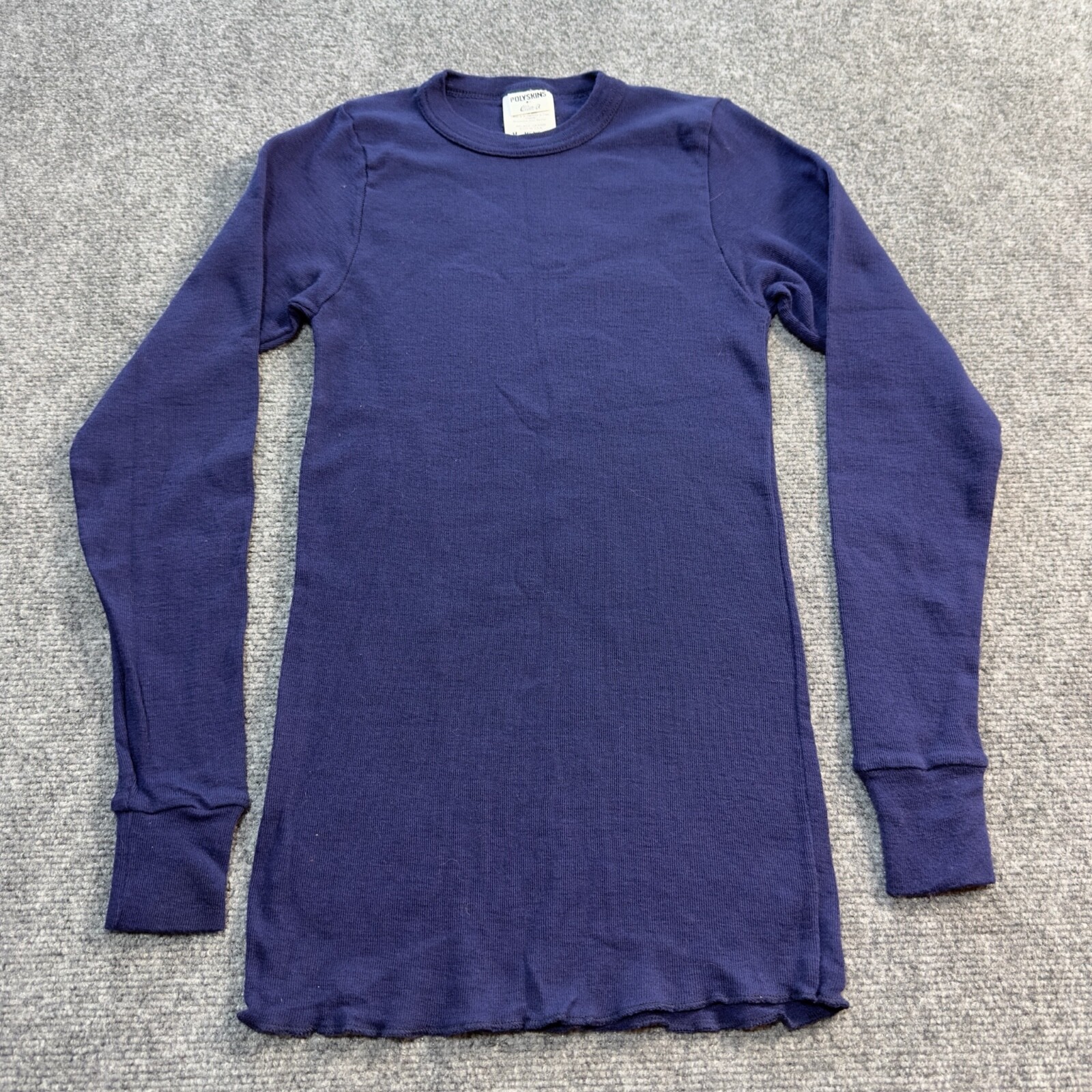 Polyskins Shirt Mens Medium Purple Long Sleeve Ribbed Cuffs By Allen A Made USA