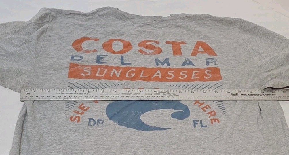 Costa Del Mar Men’s Gray Graphic Logo Crew Neck Short Sleeve T-Shirt Size L gallery