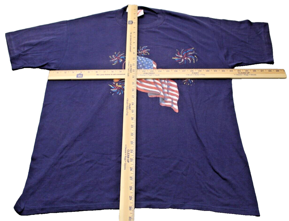 Vintage Jerzees Home Made Single Stitch Flaf Fourth Of July T Shirt Men's XXL gallery