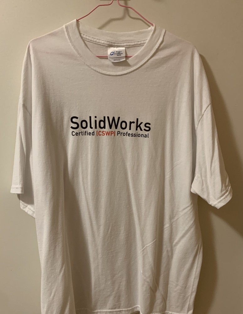 Solidworks Certified Professional CSWP Tee Shirt XL Extra Large Unisex White