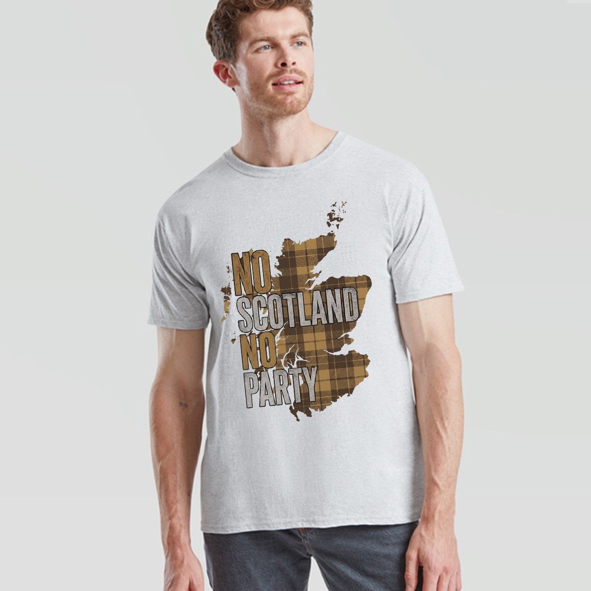 No Scotland No Party Unisex Football T Shirt Scottish Flag Navy Gold Tee gallery