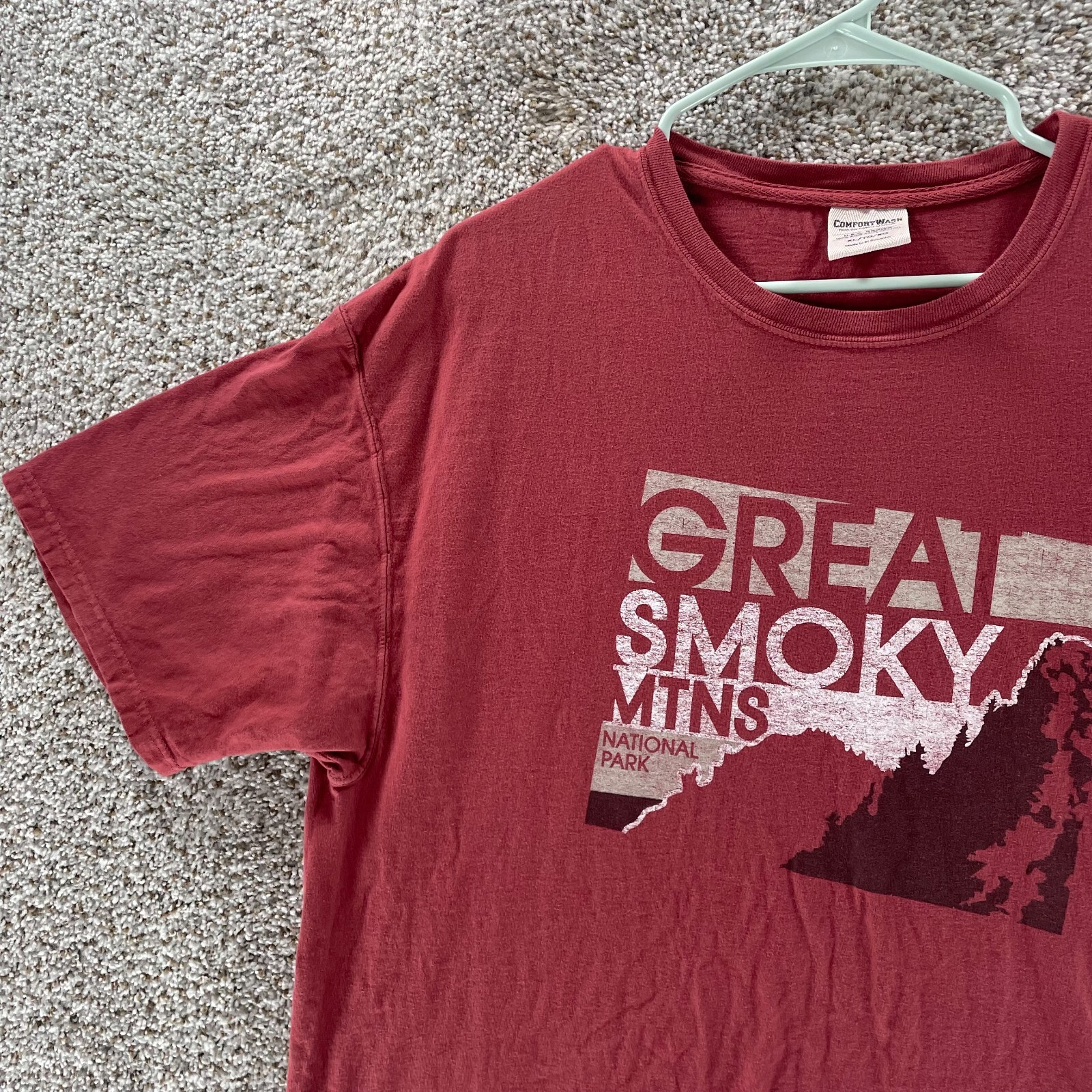 Great Smokey Mountains National Park Mens Extra Large Red Cotton Casual Adult gallery