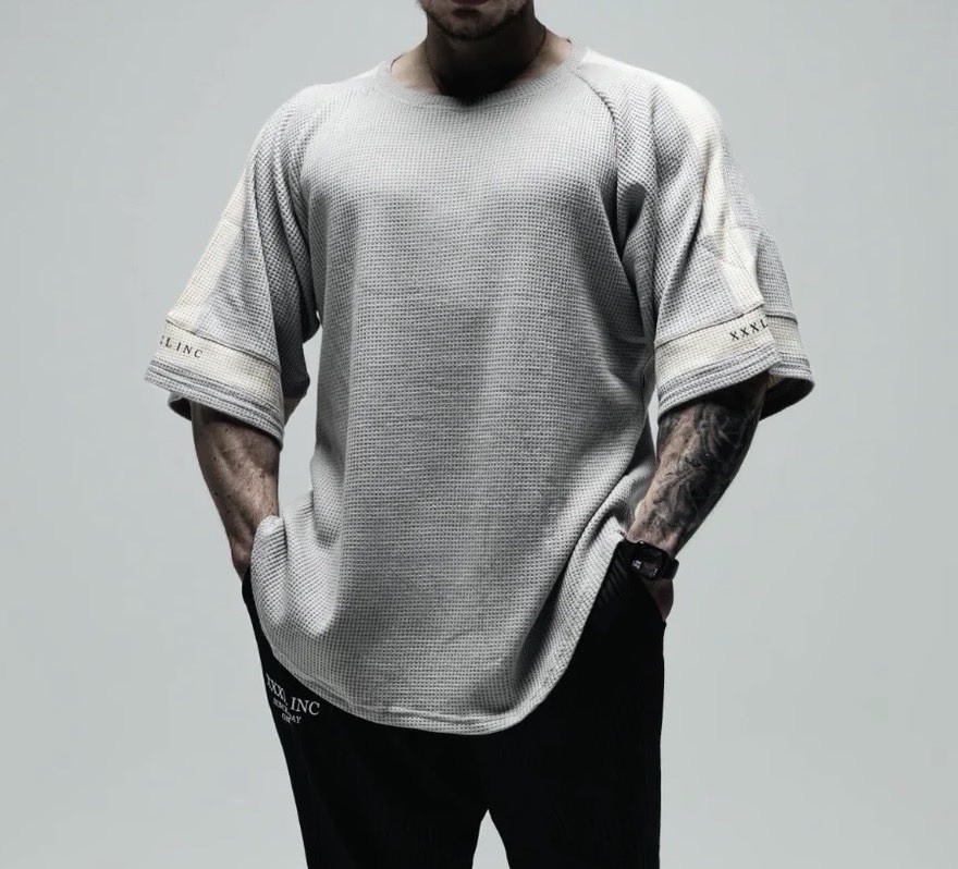 Men’s Bodybuilder T-Shirt by XXXL Inc., featuring a waffle-textured fabric XL