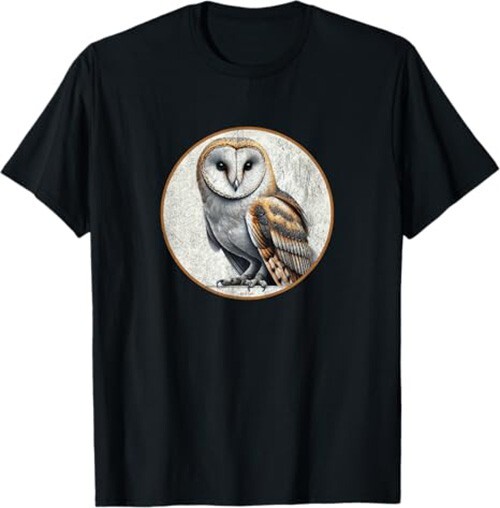 Barn Owl T-Shirt Retro Bird Tee Design *NEW 10* Colors by Bird.Fan