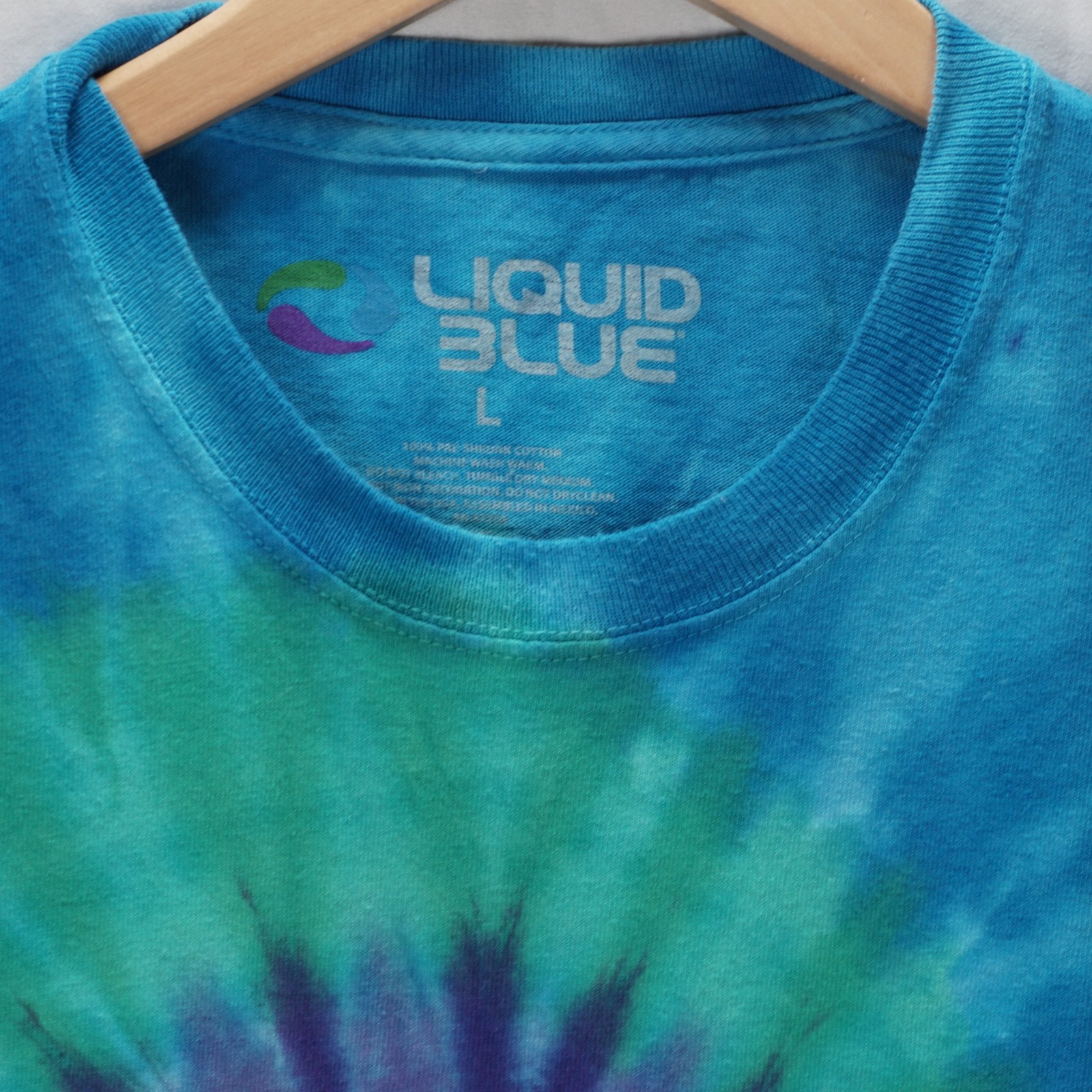 LIQUID BLUE TIE DYE T SHIRT TEE BLUE GREEN PURPLE MENS SIZE L gallery