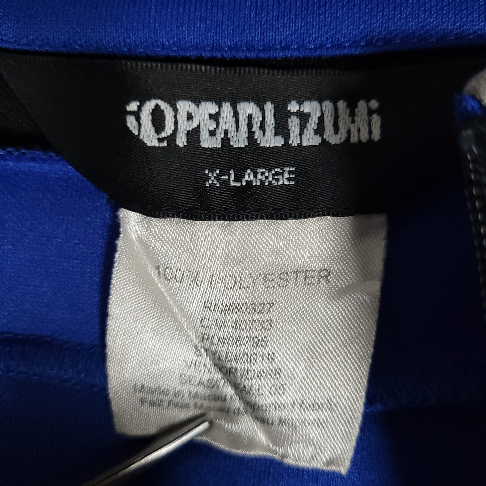 Pearl Izumi Cycling Shirt Mens XL Blue & Black Short Sleeve Zip Back Pockets gallery