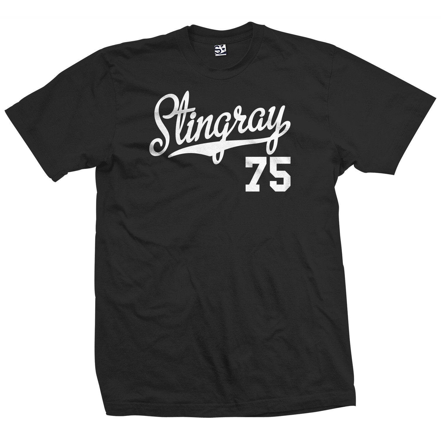 Stingray 75 Script T-Shirt | 1975 C3 Vette Classic Car Jersey Logo Design Tee