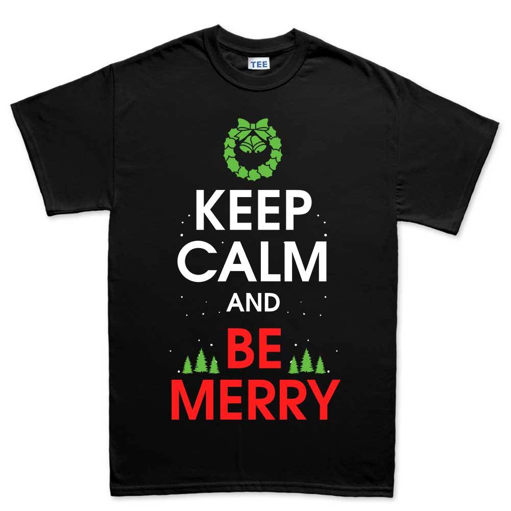 Keep Calm Merry Christmas Xmas Gift Tree Tinsel Mens T shirt Tee Top T-shirt gallery